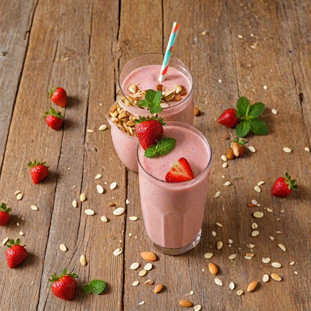 Truskawkowo-migdałowy koktajl niskowęglowodanowy: przepis