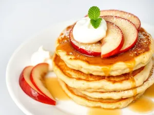 Przepis na puszyste placki z serka wiejskiego z jabłkami