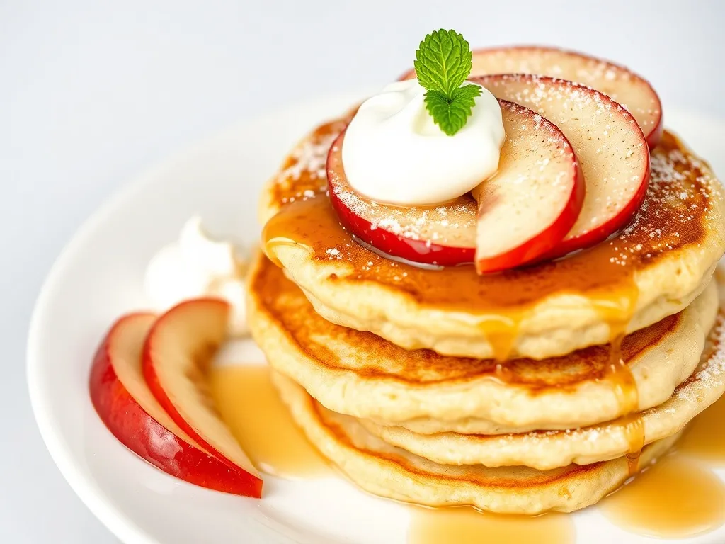 Przepis na puszyste placki z serka wiejskiego z jabłkami